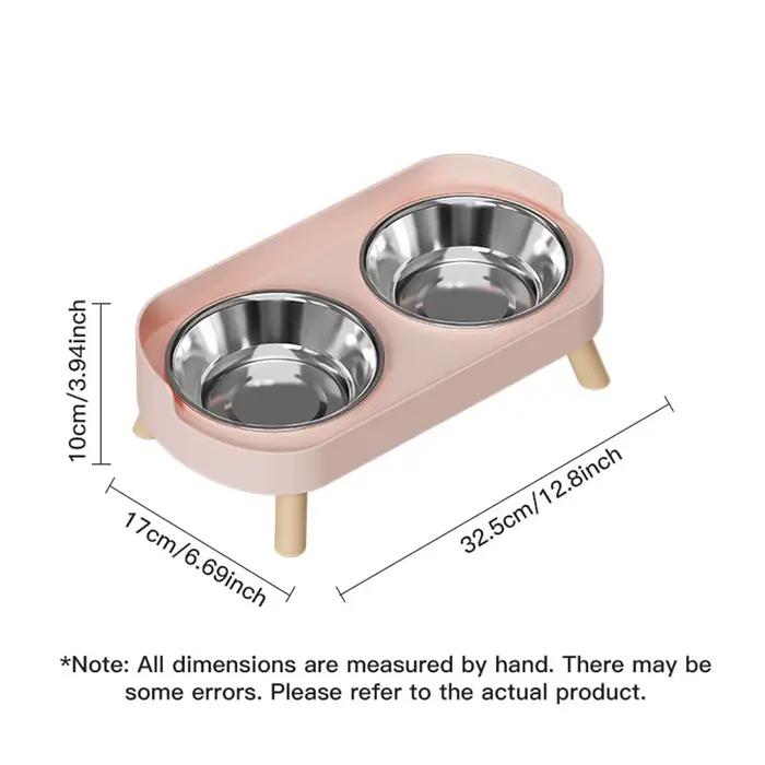 Un Dopamine coloré pour animaux de compagnie Double bol mode alimentation grande capacité en acier inoxydable chien bol
