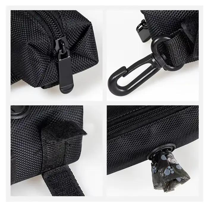 Support de sac de merde pour chien, fixation de laisse, Mini sac poubelle de voyage réglable, distri