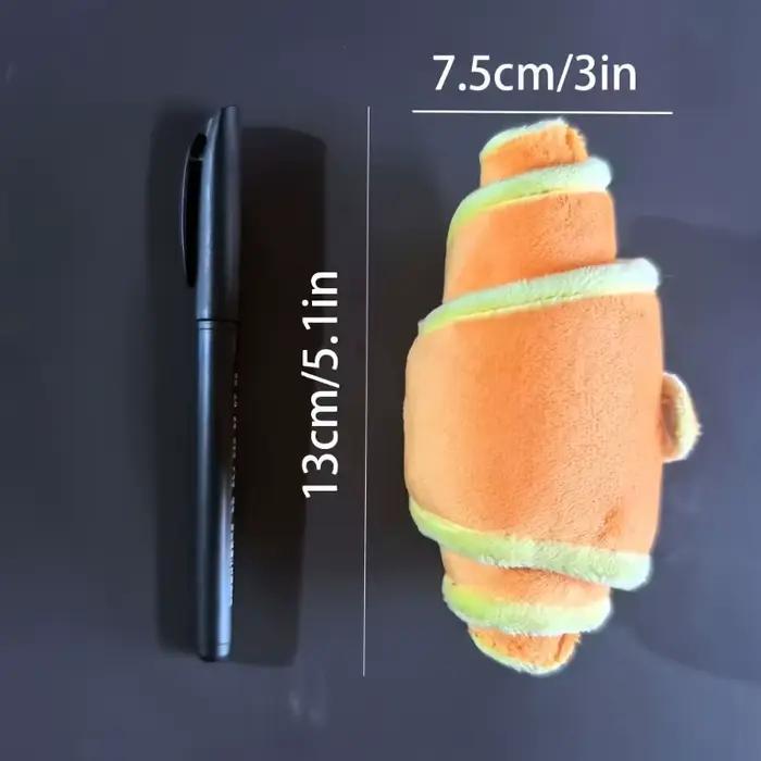 Jouet en peluche en forme de croissant pour animaux de compagnie, jouet couineur en forme de pain po