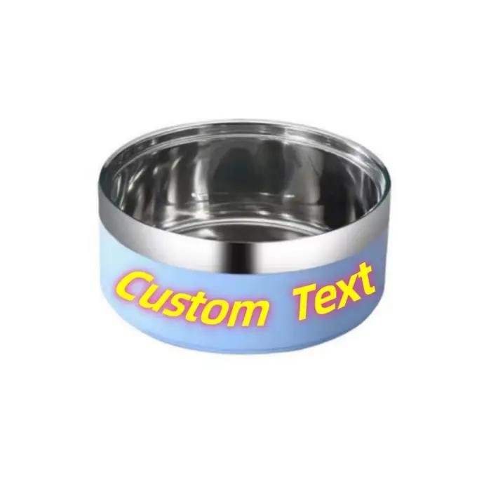 Bol de nourriture rond en acier inoxydable pour chien, 1 pièce, personnalisé, épais, Anti-chute, bol