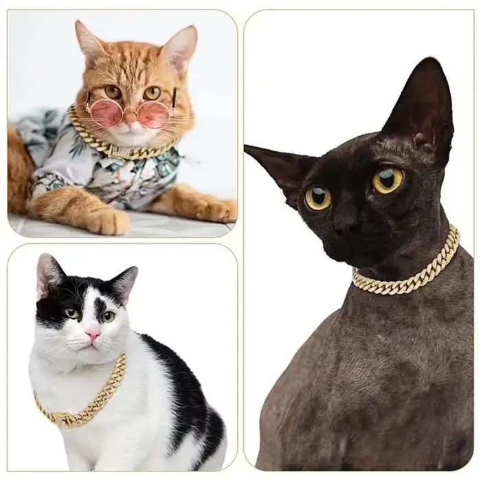 Collier pour animaux de compagnie, nouveau Style, chat, chien, chaînes cubaines entièrement en diama