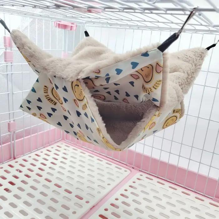 Hamac chaud d'hiver pour animaux de compagnie, Double couche épaisse en peluche pour Hamster, Chinch