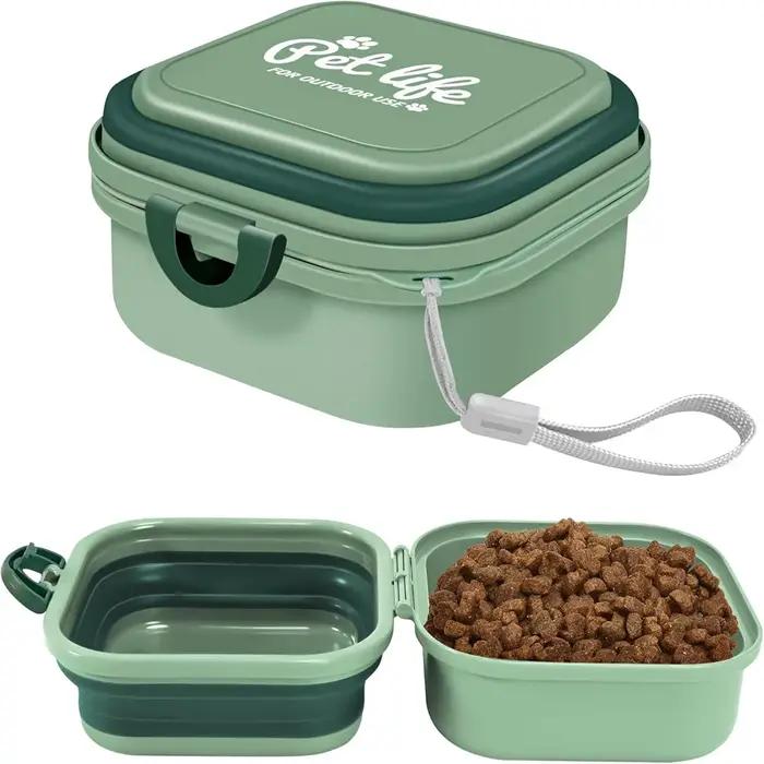Ensemble de deux bols portables pour chien - Bol d'alimentation pliable pour animaux de compagnie pour une utilisation