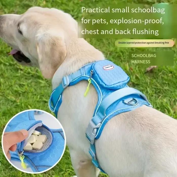 Harnais pour chien avec fixation pour sac à dos – Coupe confortable et respirante