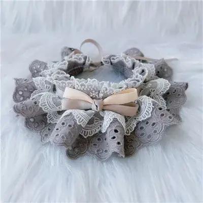 Collier en dentelle réglable pour chat et chien