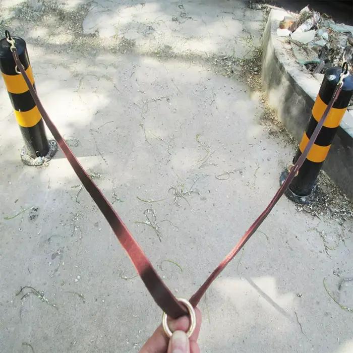 Laisse double multifonctionnelle pour deux chiens en cuir véritable