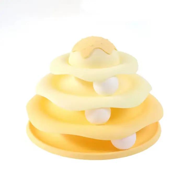 Jouets pour animaux de compagnie, tour pour chat, jouets de parcours pour chat, jouet tournant à quatre niveaux pour chaton, tunnel pour chat, jouets interactifs amusants pour chats, fournitures pour