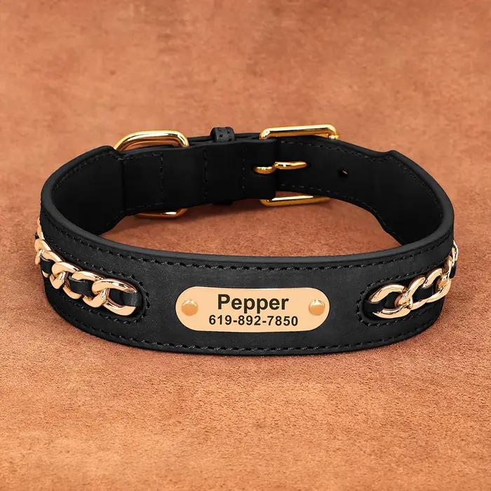 Accessoires de collier de chien en cuir personnalisés