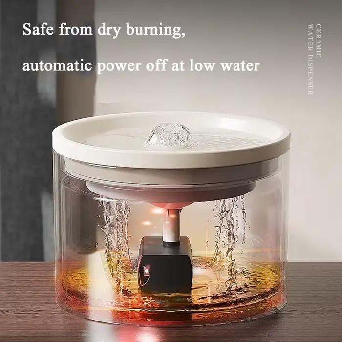 Fontaine d'eau en céramique pour chat, 33,82 oz/1l, distributeur automatique Super silencieux pour a
