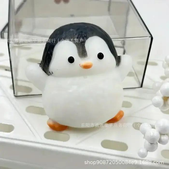 Jouet anti-stress créatif en gel souple en forme de pingouin de dessin animé