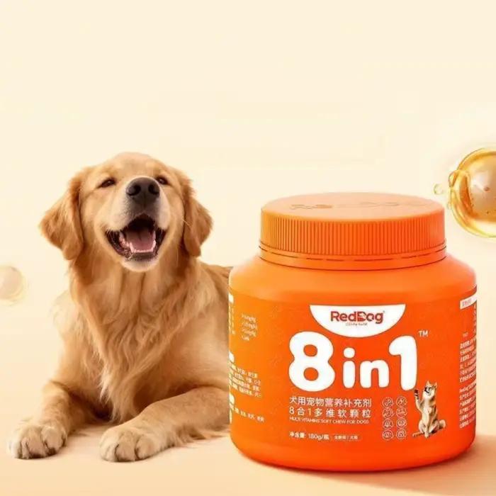 Complément nutritionnel complet 8-en-1 RedDog Pet 180g pour la santé des articulations, de la peau, du pelage et des poils des chats et des chiens