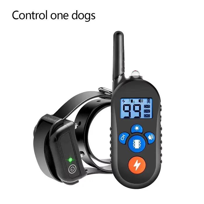 Collier d'entraînement électrique pour chien, 800m, télécommande, étanche, arrêt des aboiements pour