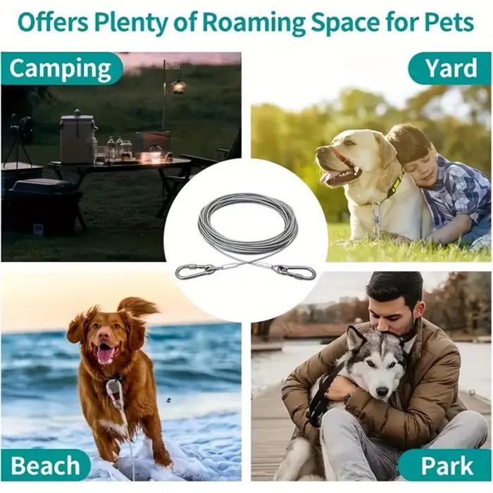 Laisse de câble d'arrimage pour chien à Double tête