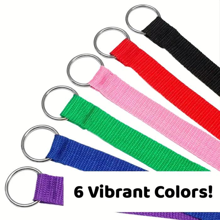 Ensemble de 6 lanières pour chiens en polyester résistant, colorées, de 182,88 cm, avec anneaux en métal, idéal pour le toilettage, la promenade et l'entraînement des animaux de compagnie – disponible