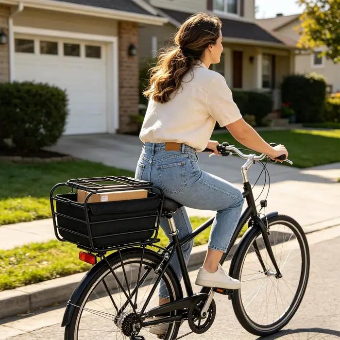 Panier de vélo pour chien, pour porte-bagages arrière, panier de transport portable pour animaux de compagnie, compatible avec la plupart des vélos, pour chiens de petite et moyenne taille