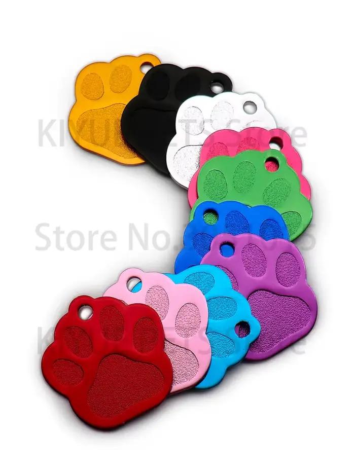Étiquettes d'identification 3D en forme de PAW, 20 pièces, exquises et personnalisées pour chien de