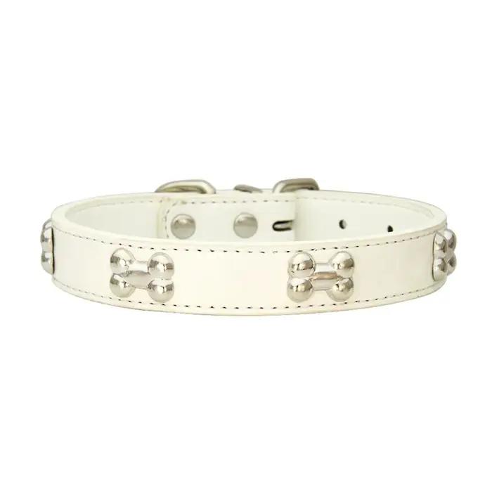 Colliers durables en cuir d'os pour chien