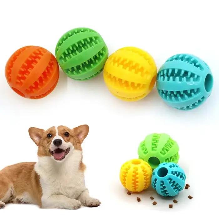 Balle de jeu pour chien, balle de jeu non toxique résistante aux morsures pour chiens, chiots et chats, balle distributrice de friandises pour animaux de compagnie, balle à mâcher pour nettoyer les de
