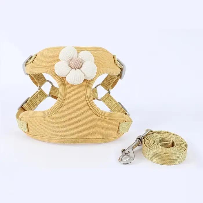 Harnais pour chien avec laisse de 1,5 m, harnais réglable pour chiots, chats, bouledogues français,