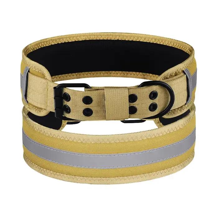 Collier pour chien réfléchissant de couleur unie, en polyester respirant et confortable, collier rég