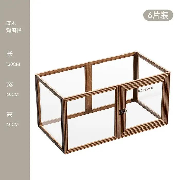 Clôture transparente pour chien en bois massif