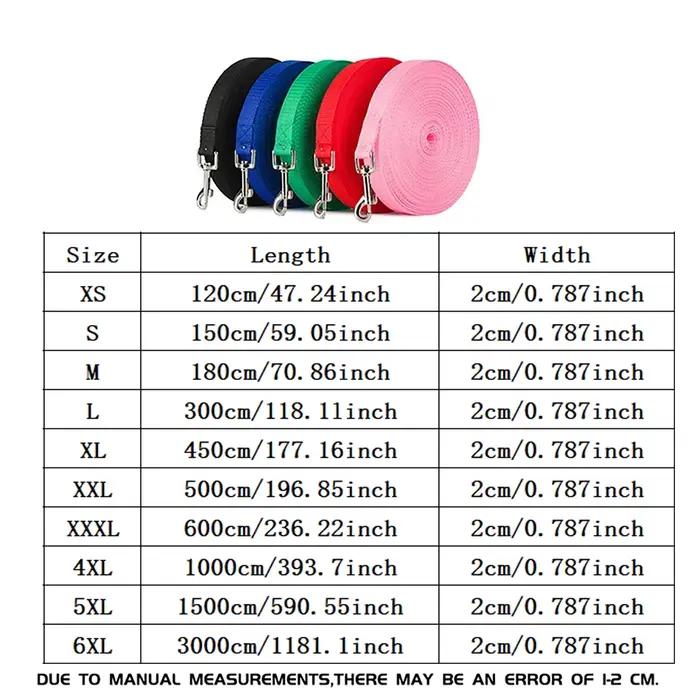 Laisses d'entraînement en Nylon pour chiens, 1.5M 1.8M 3M 4.5M 15M 30M, laisse de marche pour animau