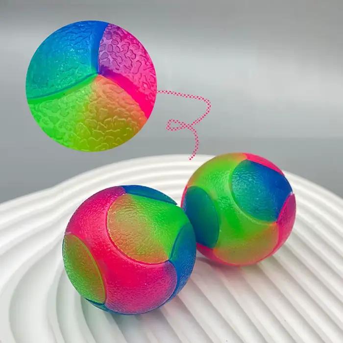 Balle lumineuse à DEL pour chiens, jouet à billes élastiques, jouet interactif pour chiot, boules mo