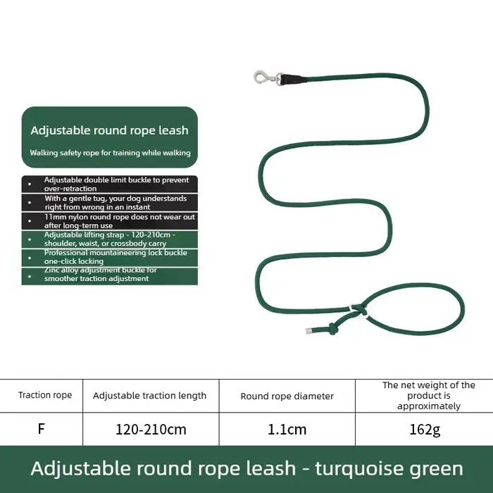 Collier et laisse pour chien en corde semi-ronde