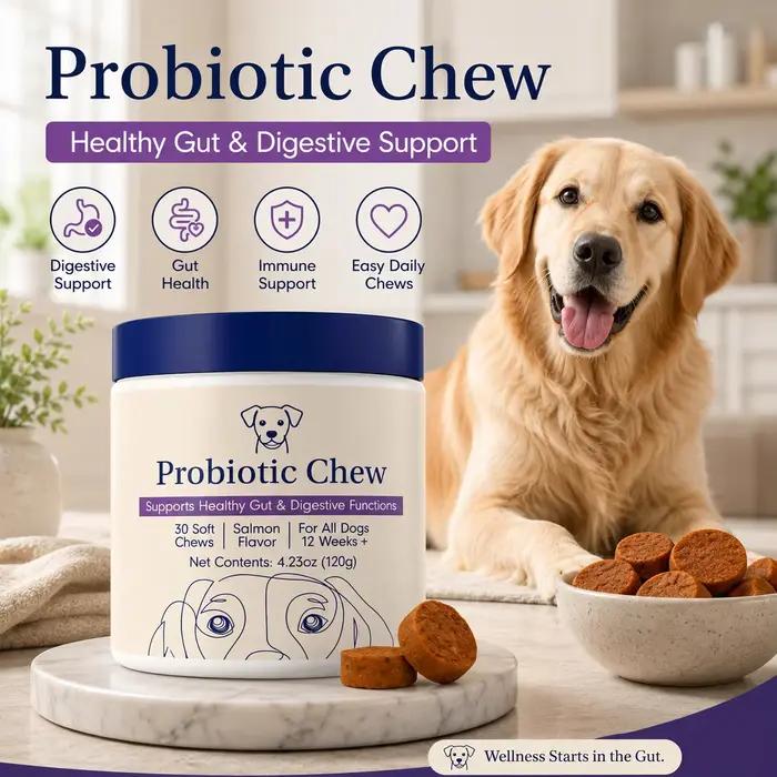 Friandises à mâcher probiotiques pour chiens PETJOYCN 120g