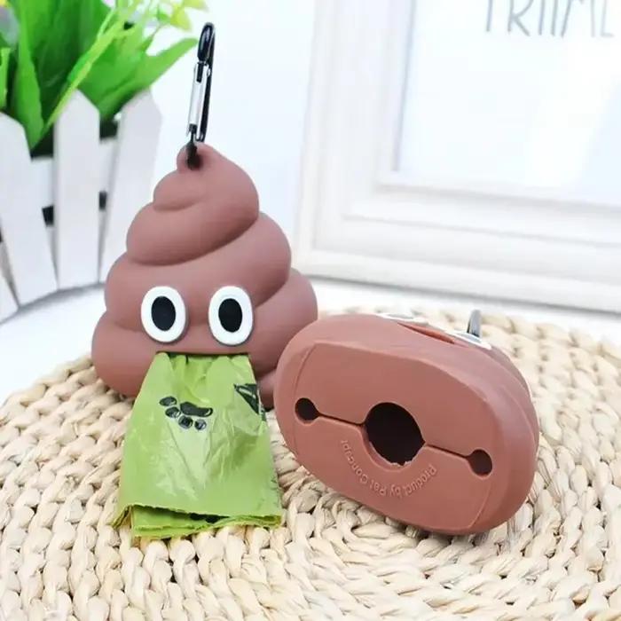 Distributeur de sacs de déchets de cocô pour animaux de compagnie en forme de cocô créatif, support