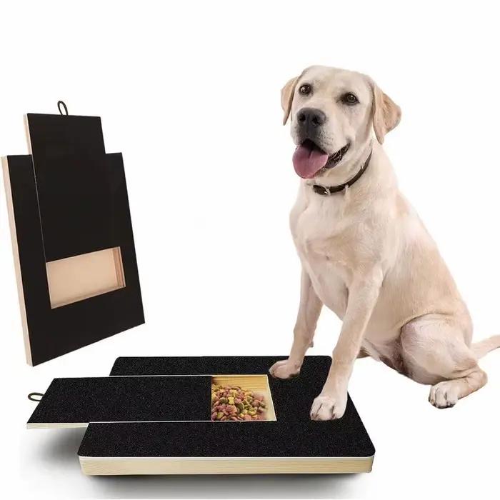 Planche à gratter pour ongles de chien, jouet en bois extractible pour animaux de compagnie avec boîte à friandises intégrée, tampon de ponçage pour ongles de chien, grattoir à griffes