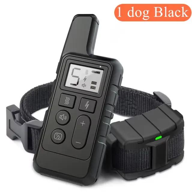 Collier de dressage pour chien colliers de choc rechargeables imperméables pour chien avec bip d'ent