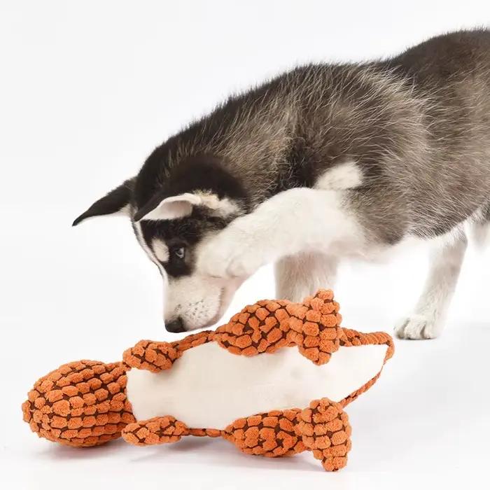 Animaux de compagnie chien à mâcher en peluche drôle dinosaure forme chats maïs laine jouet Vocal ap