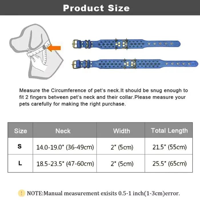 Collier de chien clouté à pointes avec grandes