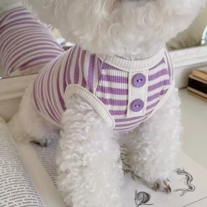Nouveau chien de compagnie rayé sweat chien vêtements pour petits chiens chiot vêtements d'été doux