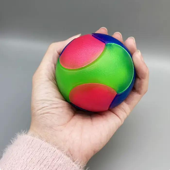 Balle lumineuse à DEL pour chiens, jouet à billes élastiques, jouet interactif pour chiot, boules mo