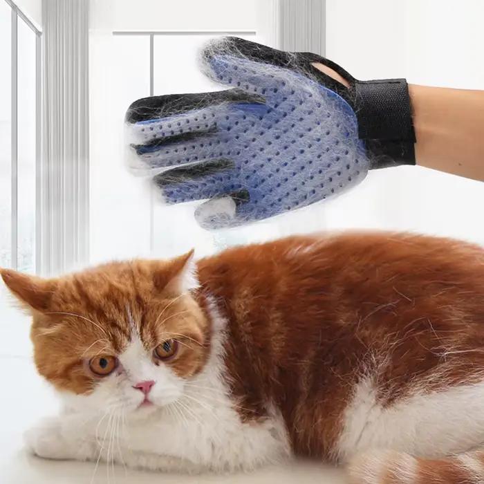 Pet Hair Remover Gants Chat Chien Massage Baignade Nettoyage Toilettage Fournitures Silicone Cheveux