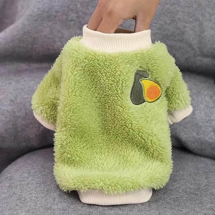 Manteau chaud en peluche pour chiot, motif de fruits, adapté aux chiens de petite et moyenne taille,