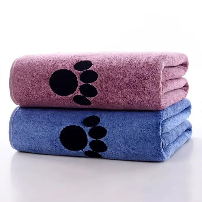 Serviettes pour chiens très absorbantes, en microfibre respirante, pour toilettage des animaux de co