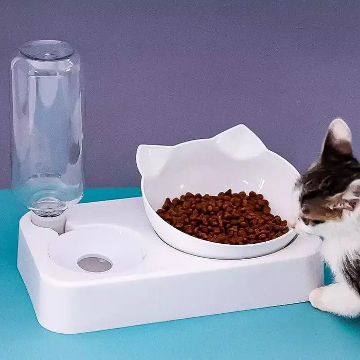Gamelle à double usage pour animaux de compagnie, inclinaison pour protéger les vertèbres cervicales
