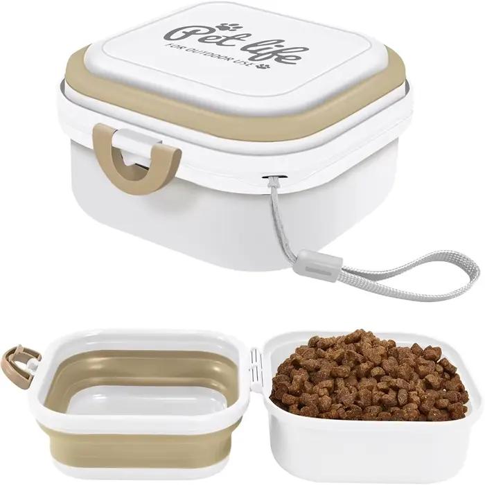 Ensemble de deux bols portables pour chien - Bol d'alimentation pliable pour animaux de compagnie po