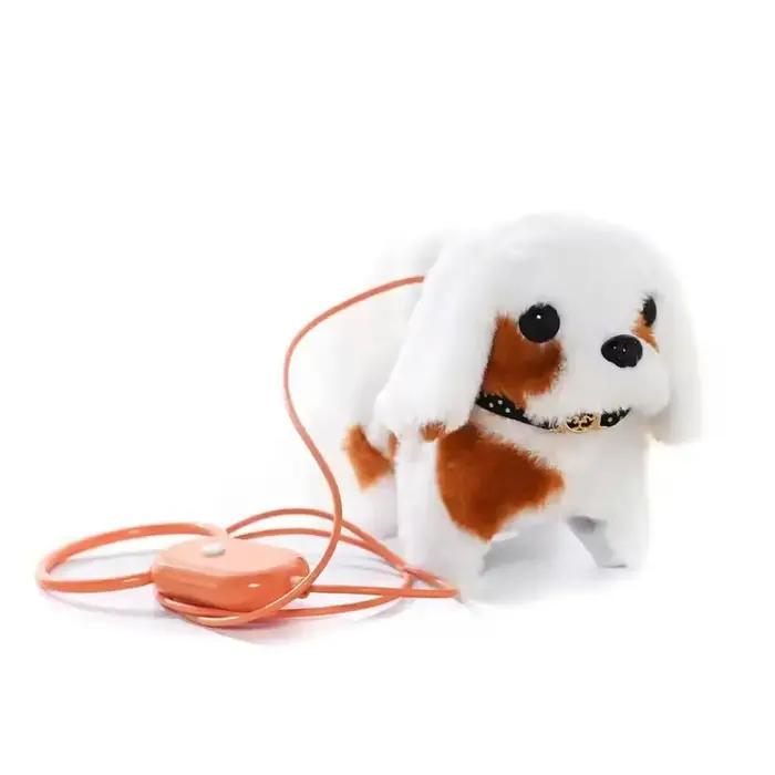 Chaud drôle aboiement en peluche chien jouet laisse électrique marche
