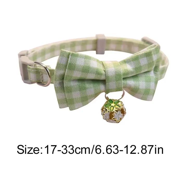 Collier de sécurité détachable pour chat avec nœud papillon mignon et clochette, collier réglable pour chiot, chaton, chat, accessoires pour animaux de compagnie