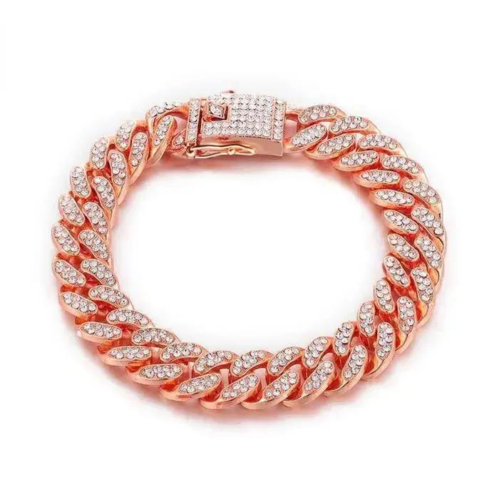 Collier chaîne pour chien en strass