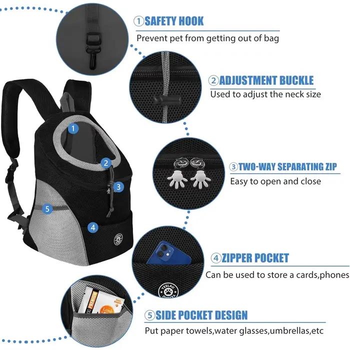 Sacs à dos de transport d'épaule pour chien sac à dos avant confortable