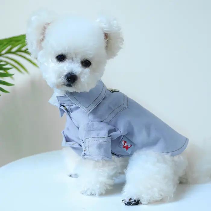 Nouveau Ins chien Denim vêtements peuvent tirer chat revers Denim chemise concepteur chien vêtements