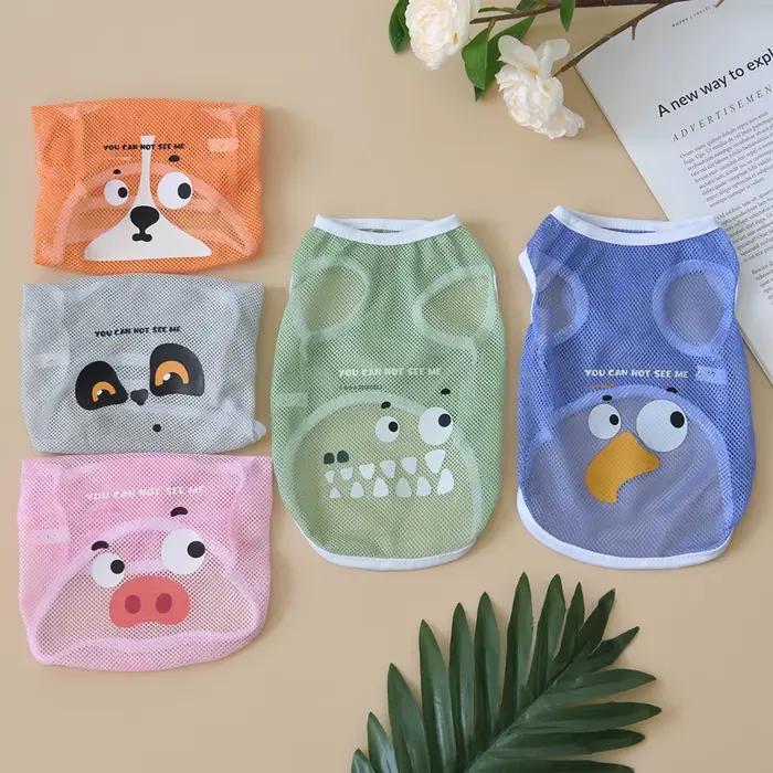 Vêtements pour chiens printemps/été Cool maille débardeur comparé à l'ours cheveux dorés Keji mince