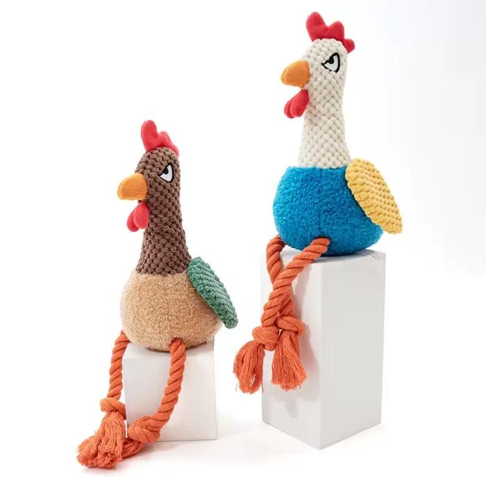 Jouets pour chiens en corde de poulet en peluche