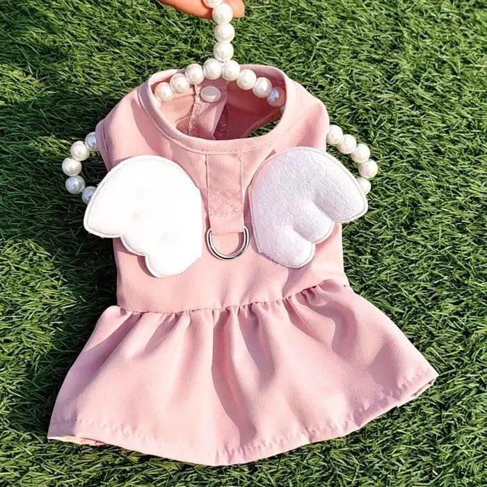 Pet Clothing For Dogs Cats Small Dog Dress Angel Wings Skirt Dog Clothes Dog Accessories Spring Summer Cat Harness Colla