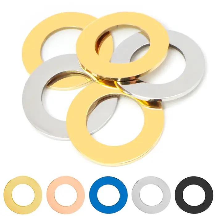 Étiquette vierge ronde polie miroir en acier inoxydable pour chien, bracelet, collier, bijoux, acces